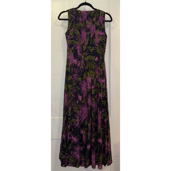 Oscar de la Renta Chrysanthemum Floral Midi Dress - Picture 6 of 12